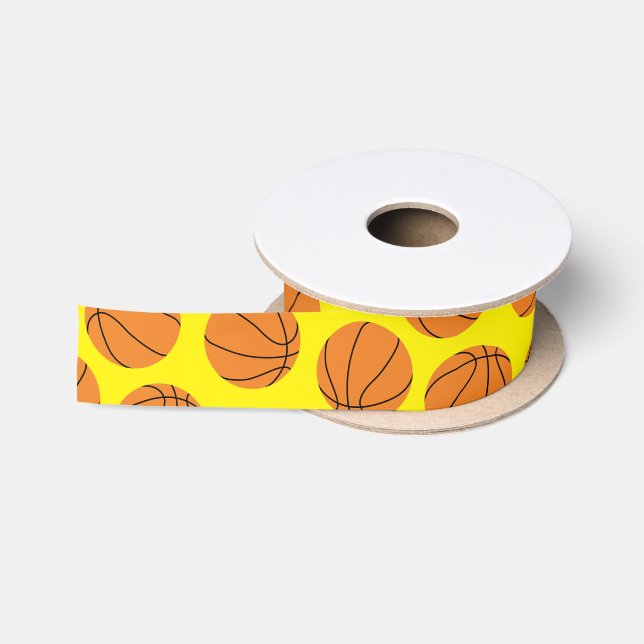 Basketball Sports Birthday Party Satin Ribbon (Spool)