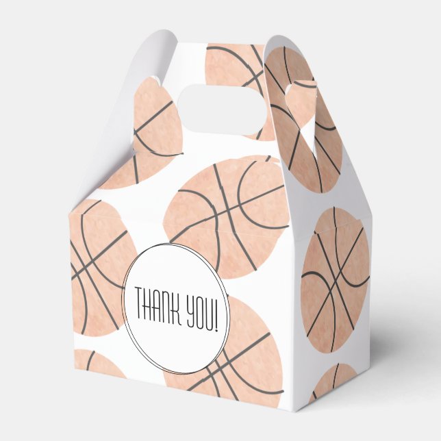 Basketball Sports Birthday Theme   Favor Boxes (Front Side)