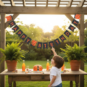 Basketball Sports Boy 10th Birthday Party  Bunting Flags