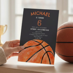 Basketball Sports Boy 10th Birthday Party Invitation