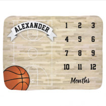 Basketball Sports Boy Milestone Baby Blanket Basketball Sports Boy Milestone Baby Blanket