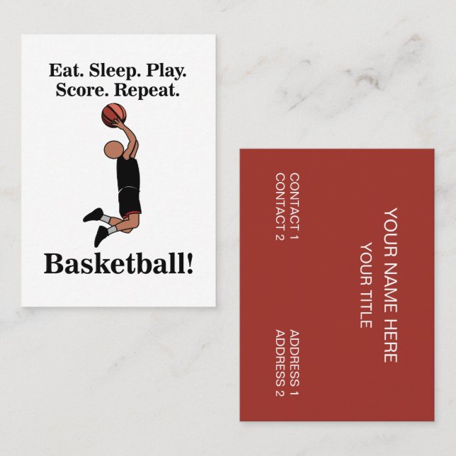 Basketball Sports Coach Trainer Business Card (Front/Back)