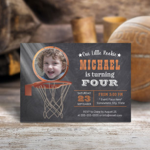 Basketball Sports Custom Photo Birthday Party Invitation
