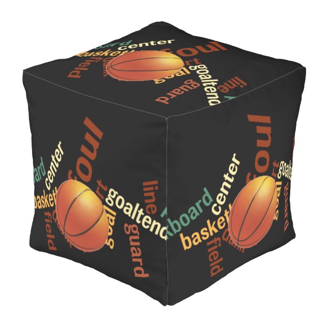 Basketball Sports fans full court seating Outdoor Pouf (Angled Front)