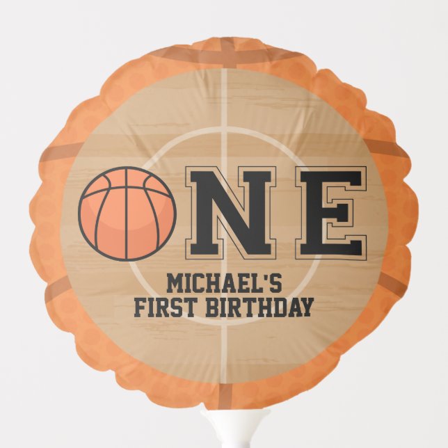 Basketball, Sports First Birthday Balloon (Front)