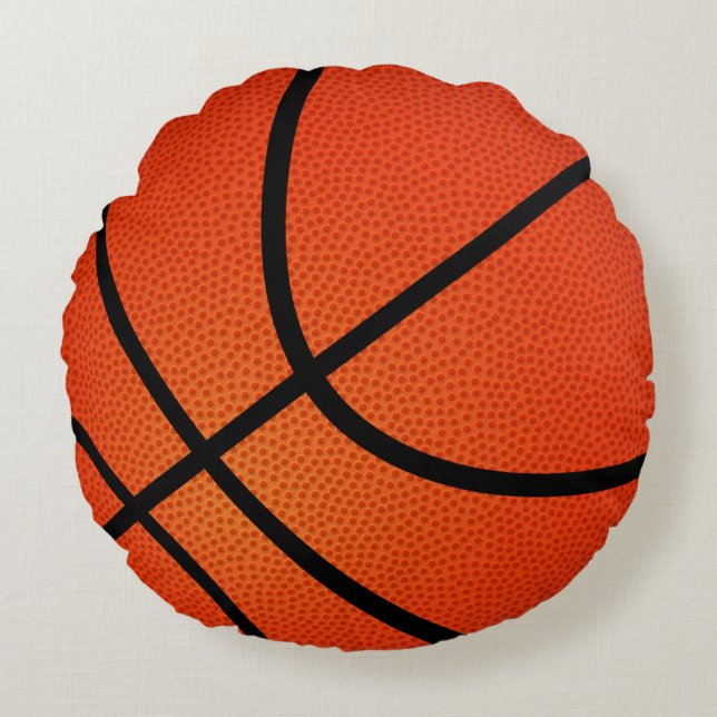 Basketball Sports Fun Round Pillow (Front)