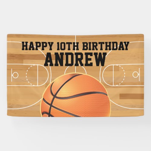 Basketball Sports Happy Birthday Banner