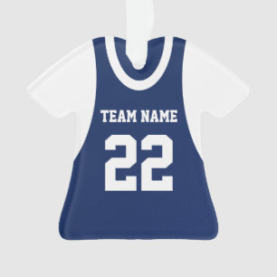 Basketball Sports Jersey Blue with Photo Ornament