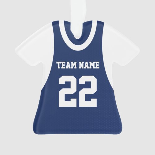Basketball Sports Jersey Blue with Photo Ornament