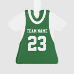 Basketball Sports Jersey Green Ornament