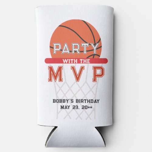Basketball Sports Jumpman Theme Any Age Birthday Seltzer Can Cooler