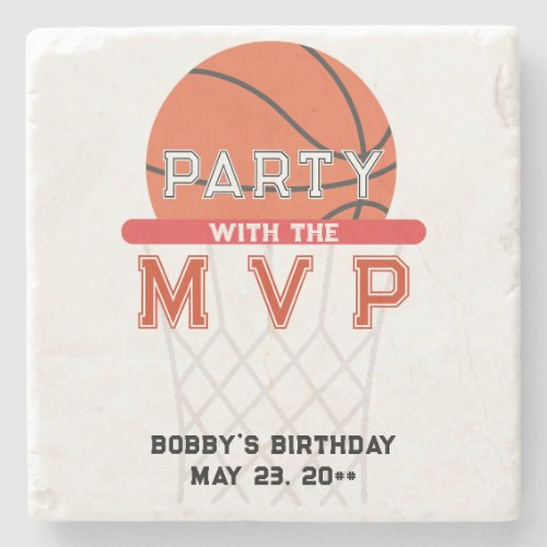 Basketball Sports Jumpman Theme Any Age Birthday Stone Coaster