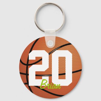 Basketball Sports Keychain by wrkdesigns at Zazzle