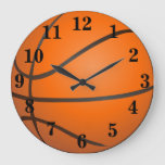 Basketball Sports Large Clock at Zazzle