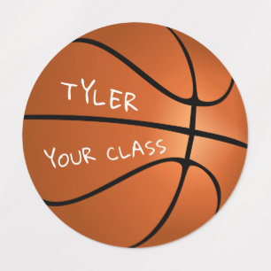 Basketball Sports Name and Class Kids' Labels