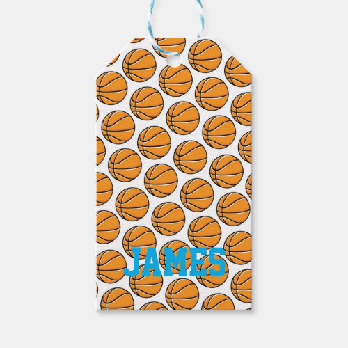 Basketball Sports NAME Party Kids Fun Gift Tags