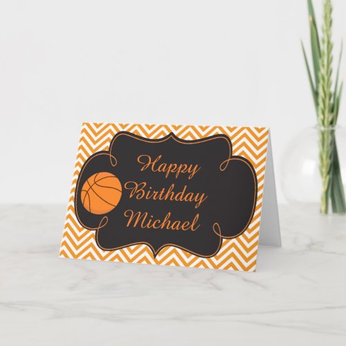 Basketball Sports Orange Birthday 