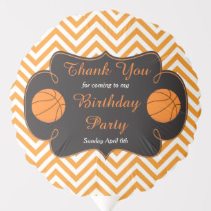 Basketball Sports Orange Birthday Party Balloon