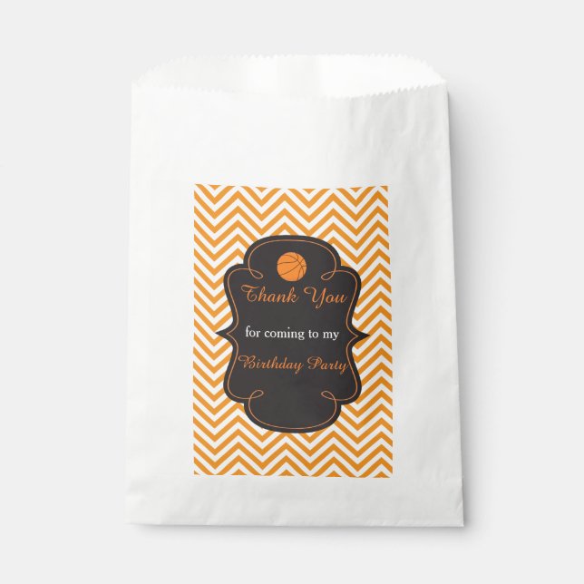 Basketball Sports Orange Favor Bag (Front)