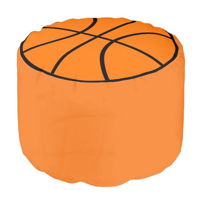 Basketball Sports Ottoman Kids Bedroom Pouf Gift (Angled Front)