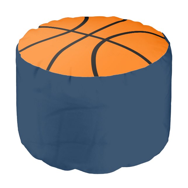 Basketball Sports Ottoman Pillow Pouf Seat (Angled Front)