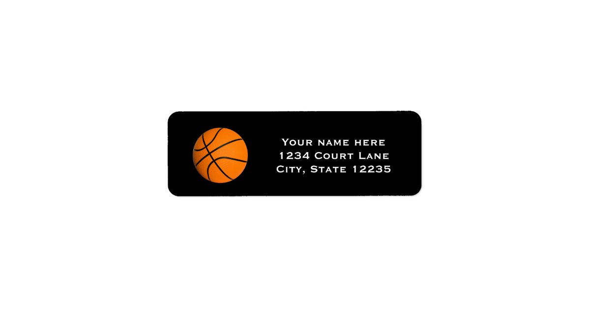 Basketball Sports Party Invitation Address Labels | Zazzle