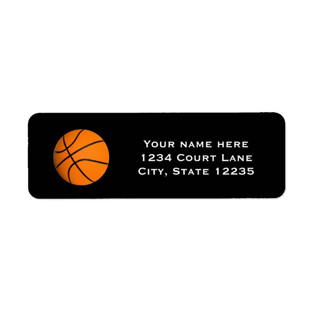 Basketball Sports Party Invitation Address Labels (Front)