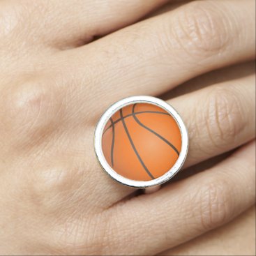 Basketball sports pattern gifts ring
