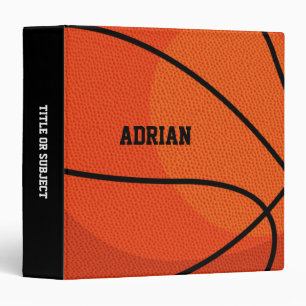 Basketball Sports Personalized 3 Ring Binder