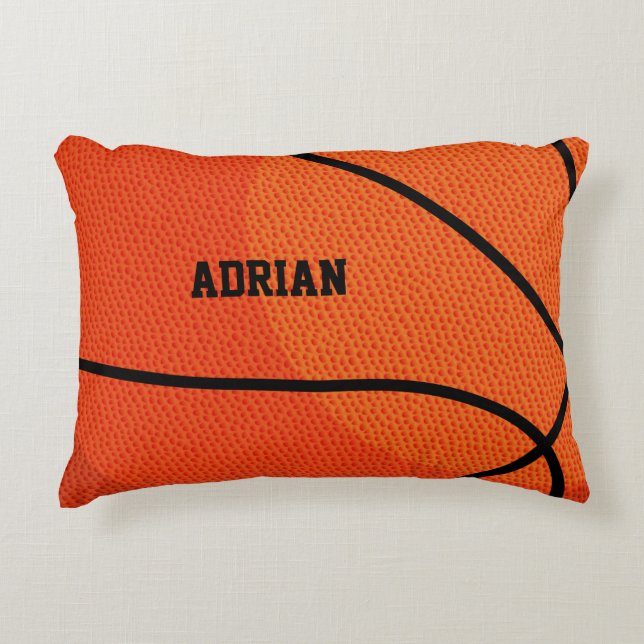 Basketball Sports Personalized Accent Pillow (Front)