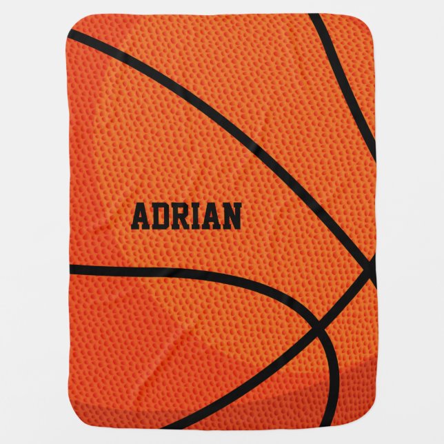 Basketball Sports Personalized  Baby Blanket (Front)