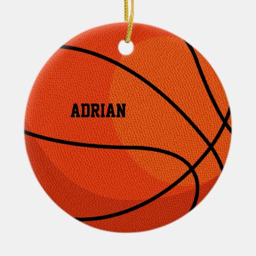 Basketball Sports Personalized Christmas Ceramic Ornament