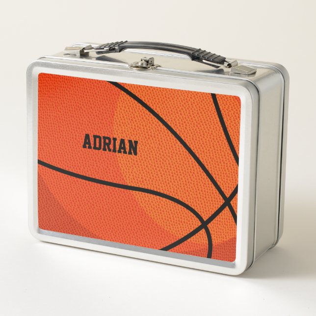 Basketball Sports Personalized  Metal Lunch Box (Front)