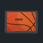 Basketball Sports Personalized Name Kids Trifold Wallet<br><div class="desc">A basketball sports design. Perfect for adults and kids who love playing basketball. An ideal design for basketball players,  basketball coaches,  basketball teams,  athletes and basketball enthusiasts. Perfect gift for birthday,  Christmas or any other special occasion. Personalize the text and make it your own!</div>