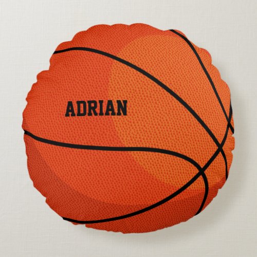 Basketball Sports Personalized  Round Pillow