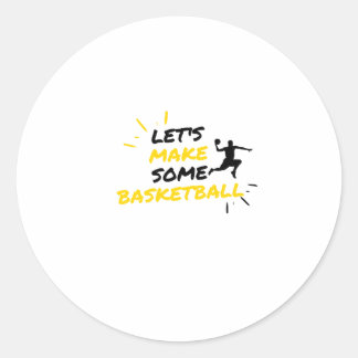 Basketball sports players and fans classic round sticker