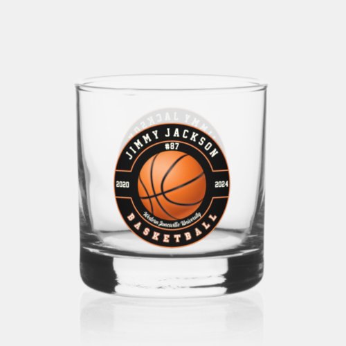 Basketball Sports Rocks Whiskey Glass Drinkware