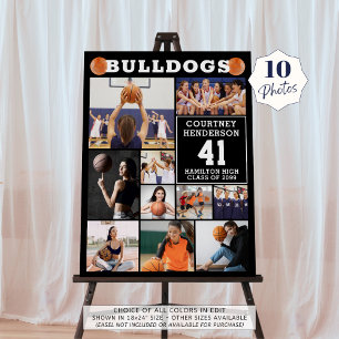 Basketball Sports Senior Night 10 Photo Collage Foam Board