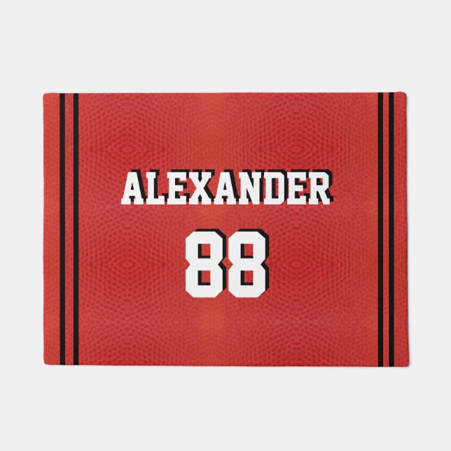 Basketball Sports Team custom name jersey number   Doormat (Front)