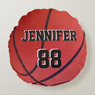 Basketball Sports Team custom name number Round Pi Pillow