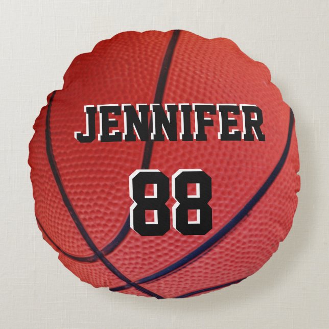 Basketball Sports Team custom name number Round Pi Round Pillow (Front)