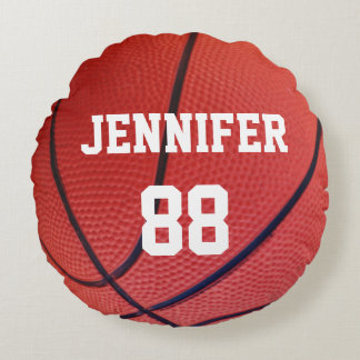 Basketball Sports Team custom name number Round Pillow