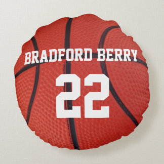 Basketball Sports Team custom Name Number Round Pillow