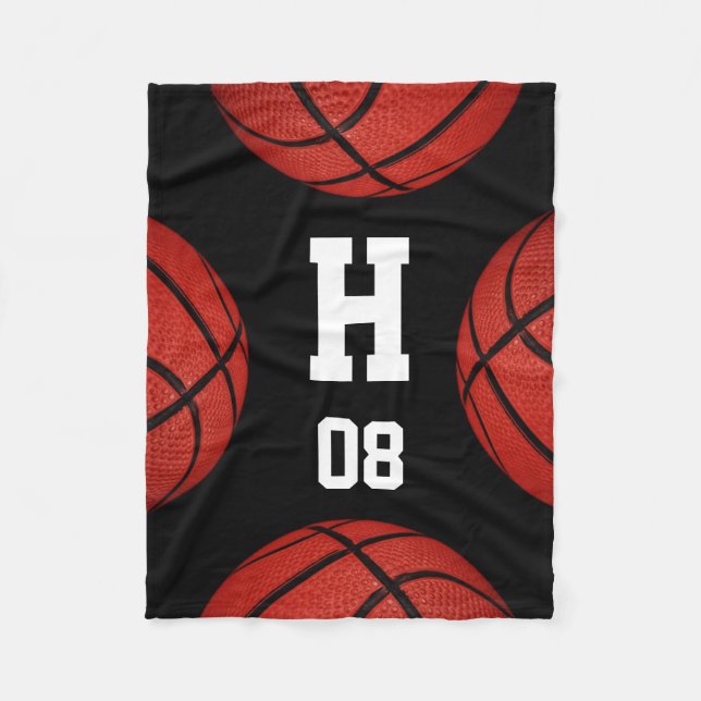 Basketball Sports Team Personalized blanket (Front)