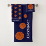 Basketball Sports Team Personalized Blue Bath Towel Set at Zazzle