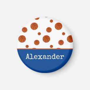 Basketball Sports Team Personalized Blue Magnet