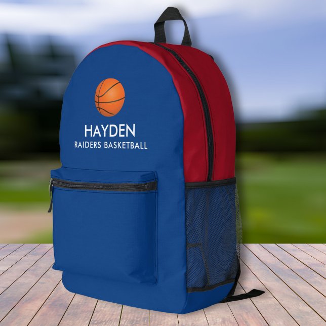 Basketball Sports Team Personalized Colors Name  Printed Backpack (Creator Uploaded)