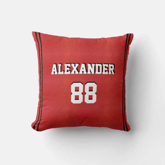 Basketball Sports Team Personalized Throw Pillow (Front)