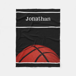 Basketball sports team player fa, add name black fleece blanket
