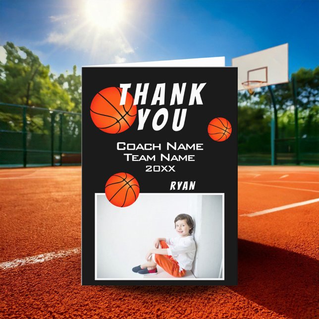 Basketball Sports Thank you Coach Card (Creator Uploaded)